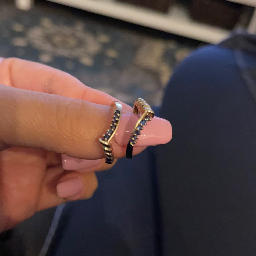 Pair of Blue Sapphire & 14k & 10k gold BANDS ONLY